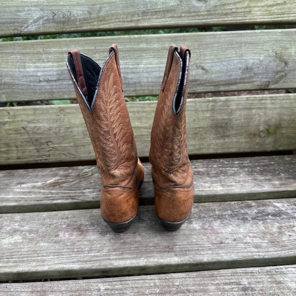 Laredo Western Cowboy Boots Style 51080 Abby Brown Leather Embroidered Size 6.5 - Picture 2 of 9
